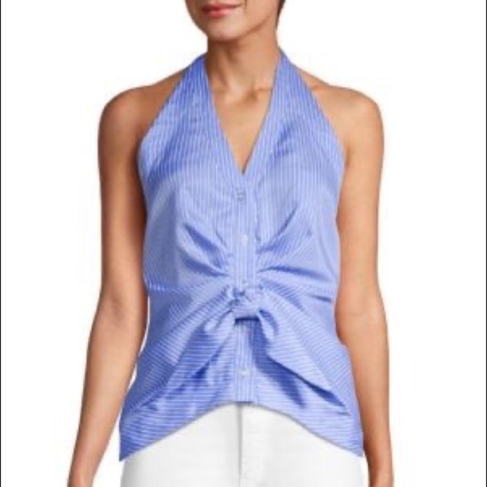 Supply and Deman stripe blue top
